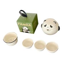PORCELAIO LIFE 功夫熊猫茶具 一壶3杯 白色 无礼盒泡沫包装