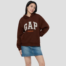 GAP 女装2025秋季新款撞色Logo宽松抓绒连帽衫 792499 棕色 XS (155/80A)