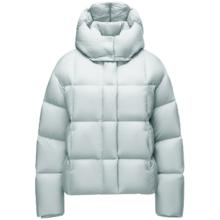坦博尔 泡芙短款可脱卸帽羽绒服女冬季面包服保暖外套520D 泡芙蓝 M (165)
