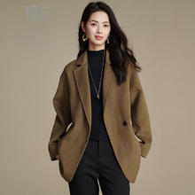 ONEBUYE 晚白 女士时尚绵羊毛大衣 10191403929580