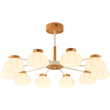 雷士（NVC）奶油原木风木棉花泡芙舒适光客厅吊灯餐厅吊灯灯具灯饰全屋套餐 泡芙 100瓦LED 智能高显指吊灯