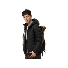 坦博尔 春秋新款轻薄羽绒服男连帽时尚百搭舒适男士外套TF246209 黑色 2XL 185/100A