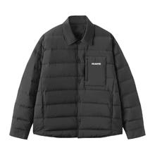 gxgjeans 美式宽松休闲衬衫领轻薄羽绒服 黑色