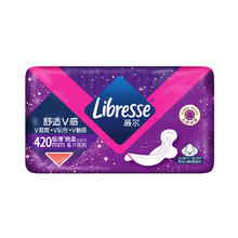 Libresse V感超薄贴合透气防漏420mm*6片夜用卫生巾京东自营姨妈巾