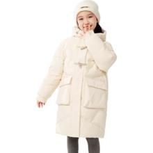 ABCKAIA 女童羽绒服中长款 加厚防寒
