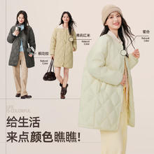 88VIP会员：雪中飞 2025秋冬女士中长款菱格轻薄羽绒服时尚潮流外套百搭
