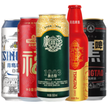 青岛啤酒 全家福礼盒装 5种人气单品组合 500mL 8罐 +355ml*2瓶