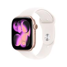 Apple Watch Series 11 智能手表 GPS版 46mm 玫瑰金色铝金属表壳 淡桃粉色运动型表带 M/L