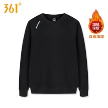 361° 加绒卫衣男 2025秋冬季 摇粒绒 圆领长袖T恤 超级黑 L/175(120-140斤)