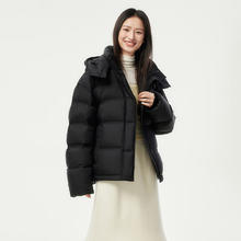 坦博尔 90白鸭绒超蓬！休闲羽绒服 短款保暖羽绒外套 黑