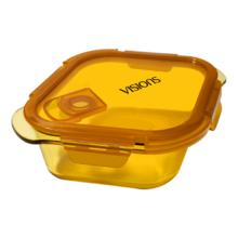 VISIONS 耐热玻璃菱形保鲜盒饭盒 康宁450ml保鲜盒