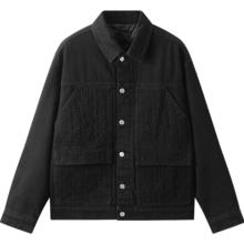 gxgjeans 真五折！清仓 美式夹棉复古口袋老花牛仔夹克 黑色