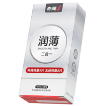 赤尾 铂金至薄避孕套 0.03mm 无储5只+有储5只 玻尿酸润滑 10只装