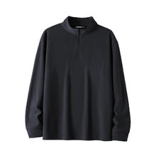 gxgjeans 清仓！25年秋新品 美式宽松半开襟长袖T恤 黑色