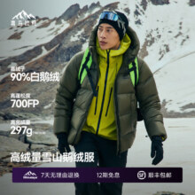 喜马拉雅雨崩鹅绒服700蓬90绒-25癈徒步穿越专业户外防风羽绒服 草木绿 草木绿 700蓬90鹅绒-25癈 S 充绒量260g
