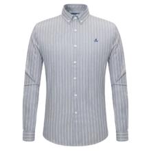 纳维凯尔 意大利小帆船男条纹长袖衬衫 1333042121 浅灰 M