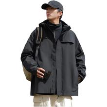 罗蒙 三合一冲锋夹衣外套 男女同款 黑色 XL 135-155斤