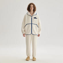 TEENIE WEENIE 小熊睡衣 女款冬季长袖立领加绒加厚保暖家居服 米白 S