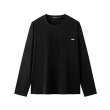 gxgjeans 25年秋新品 美式纯棉宽松圆领长袖T恤 黑色