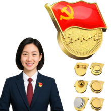 PLUS会员：格立特 2025党徽胸章 镀金标准款 厚度2mm 别针磁扣可选 2个装