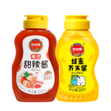 凤球唛 甜辣酱295g+蜂蜜芥末酱200g 泰式0脂肪手抓饼薯条沙拉蘸料