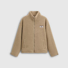 Gap 女装2025秋季新款贴布绣logo仿羊羔绒宽松外套