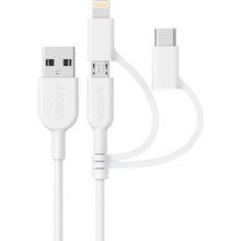 ANKER安克【三合一数据线，京东专供】MFi认证LightningType-C多合一苹果安卓华为iPhone手机快充充电线 三合一数据线-全面兼容