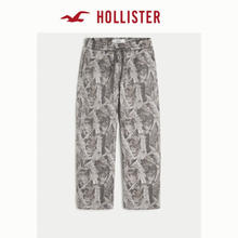 HOLLISTER 25秋冬baggy风保暖抓绒迷彩印花卫裤男装334-5085 浅棕色迷彩