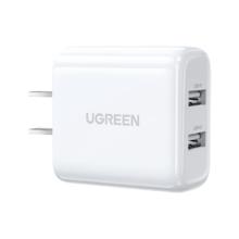 绿联 CD104 手机充电器 双USB-A 15.5W 白色