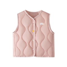 ELLE BABY儿童羽绒马甲校服神器宝宝羽绒背心冬装白鸭绒轻薄保暖外套 粉红 128