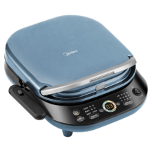 美的（Midea）电饼铛 电饼档上下盘可拆洗家用智能0氟钛陶瓷双面加热三明治早餐机煎烤机煎饼锅烙饼锅 JKC3077Ti