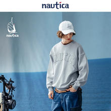 nautica white sail 白帆×CityBoy日系中性字母廓形圆领卫衣JPKW3101