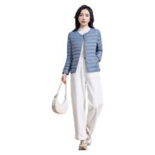 京东PLUS：鸭鸭羽绒服 佟丽娅同款轻薄女新款短款圆领内胆修身时尚薄外套 米白色