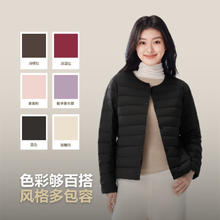 波司登 25年春季轻薄羽绒服女90绒V领轻便内胆保暖短外套B250130004B 黑色8056 M 165/92B