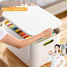 需换购、再降价：访客（FK）收纳盒 大号加厚带盖2只 27*18*16 桌面厨房整理储物盒