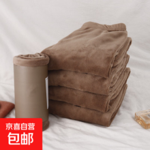 珊瑚绒睡裤女纯色长裤秋冬季珊瑚绒加绒加厚暖暖打底裤可外穿秋裤 平板咖色裤子1件 均码（适合80-130斤）
