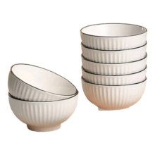 山田 4.5英寸米饭碗 陶瓷餐具 家用高颜值 4个装