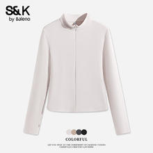 班尼路 S&K系列薄绒打底衫 沙砾色#纯色