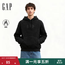 再降价：GAP 男装女款2025秋新款logo仿泰迪绒连帽卫衣