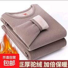 再降价：中高领女士保暖内衣加绒加厚秋衣秋裤 卡其 2XL 加厚款套装 多色多尺码可选