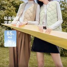 88VIP会员：雪中飞 2024春秋女士圆领羽绒马甲内搭时尚休闲通勤舒适修身