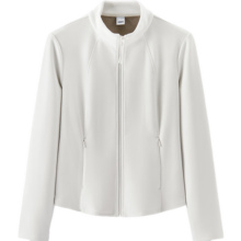 森马（Semir）商场同款|外套女冬季修身分割立领加绒内搭2025新款时尚夹克 奶白10501 S