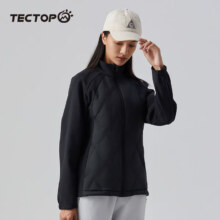 探拓 TECTOP 轻薄女款弹力立领防风羽绒服 白鸭绒 经典黑 S