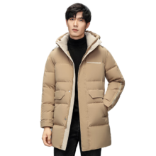 20点：雪中飞 中长款连帽羽绒服 防寒保暖外套