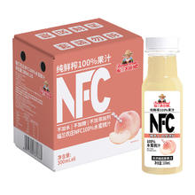 限地区、淘金币可用：福兰农庄 NFC100%水蜜桃汁300ML×6
