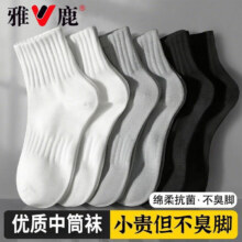 雅鹿 男秋冬中筒袜 5双装