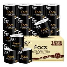 洁柔 黑Face有芯加厚4层卷纸 多规格家用箱装卫生纸200g*16