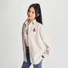 Lee 新款舒适版仿羊毛毡米白色女长袖衬衫