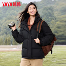 再降价：鸭鸭 YAYA 蓄热短款羽绒服女 2025冬季新款 黑色 L