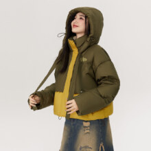 EPTISON 羽绒服女 2025冬季新款 复古宽松连帽 白鸭绒外套 189/件